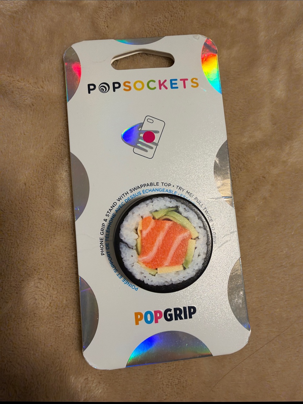 New PopSocket PopGrip Sushi Roll Phone Grip - Orange, Green, Black, White